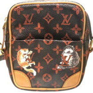 Louis Vuitton Panam Shoulder Bag Catgram Maroon Monogram Canvas